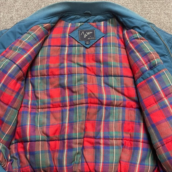 Vintage John Weitz Bomber Plaid Teal Jacket - Picture 3 of 9